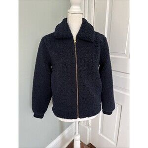 J.Crew Crewcuts Girls Boucle Navy Zipper Jacket Size 14 Soft Warm Preppy‎